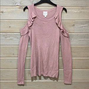 Pink cold shoulder Top